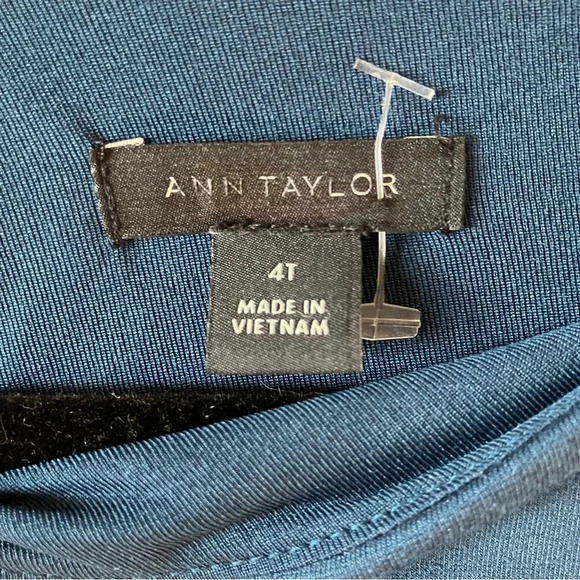 NWOT Ann Taylor Blue 3/4 Sleeve Fitted Sheath Dress (4 TALL) - Picture 5 of 6